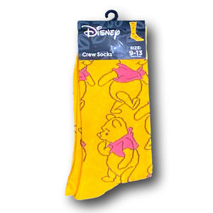 3/$20 Disney Winnie The Pooh Funny Novelty Crew Socks - NWT